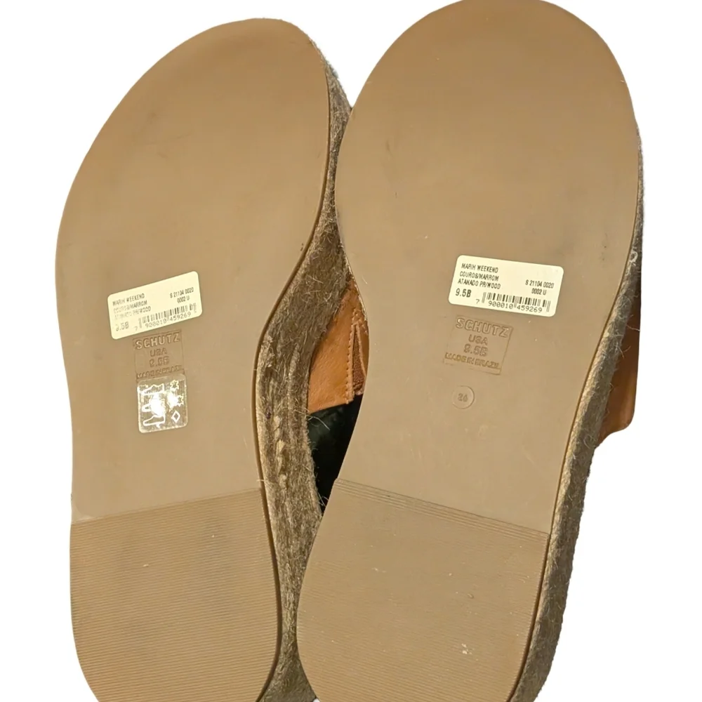 Schutz Marih Weekend Atanado Leather Platform Espadrilles Size 9.5 NWOT